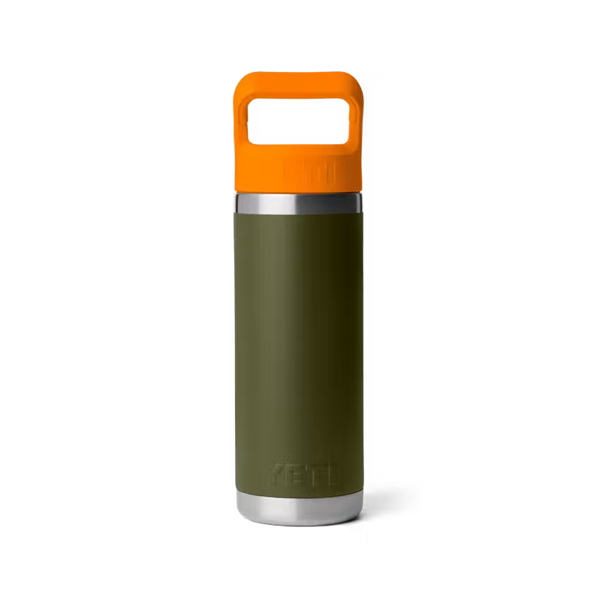 YETI - Rambler 18 oz Straw Bottle - Olive / King Crab Orange