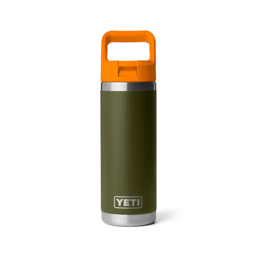 YETI - Rambler 18 oz Straw Bottle - Olive / King Crab Orange