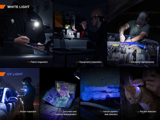 Fenix Multipurpose Clip-on Light with UV and White Light Sources