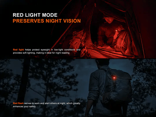 Fenix Multipurpose Clip-on Light with Red and White Light Sources