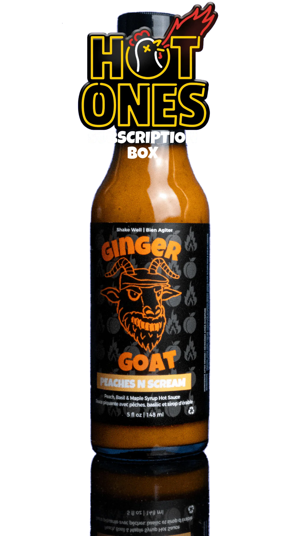 Ginger Goat - Peaches N Scream: Peach, Basil, Maple Syrup & Chocolate Scorpion Pepper