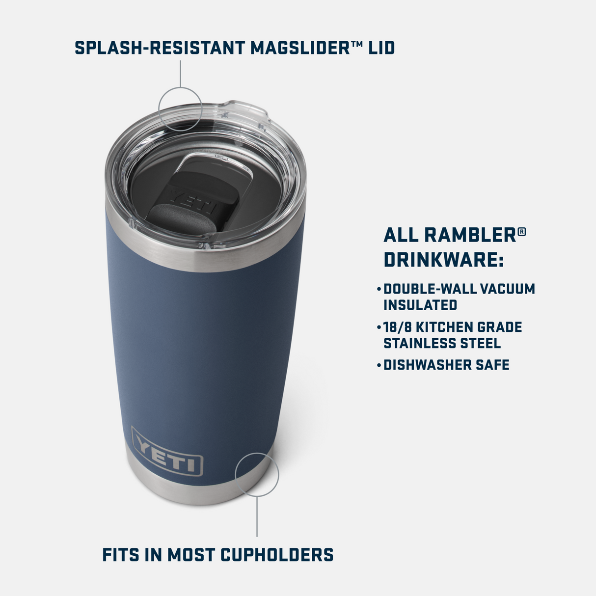 YETI - Rambler 20 oz Tumbler Mag Slider Lid - Pace Purple