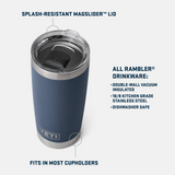 YETI - Rambler 20 oz Tumbler Mag Slider Lid - Pace Purple