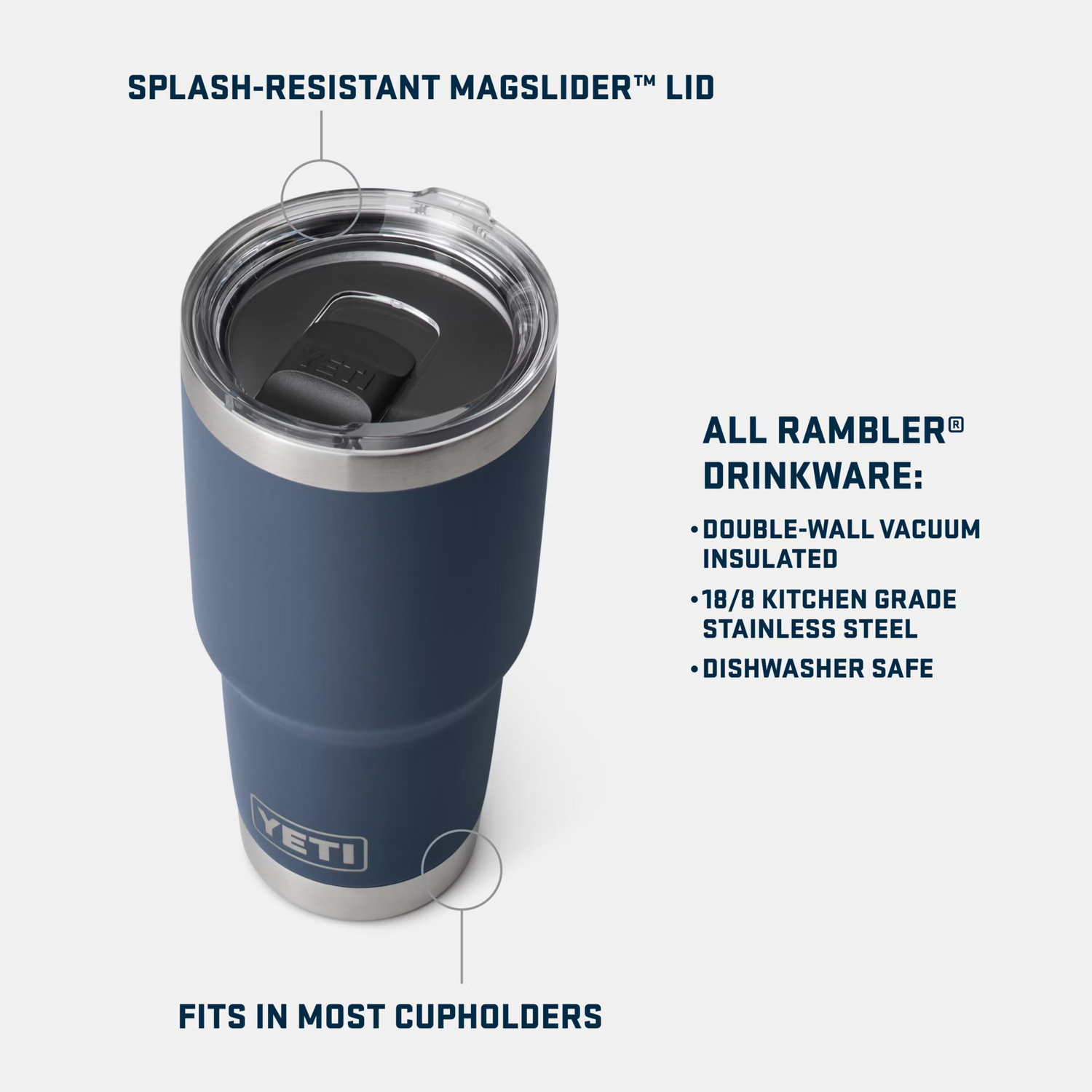 YETI Rambler 30 oz Tumbler Mag Slider (Moon Dust)