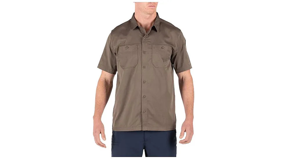 5.11 FLEX-TAC Twill Short Sleeve Shirt, 2XL, 367 MAJOR BROWN