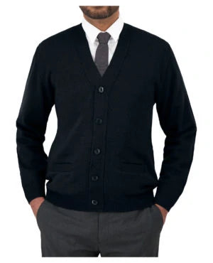 Classic V-Neck, Long Sleeve, Button Front Cardigan w/ Pockets
